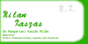 milan kaszas business card